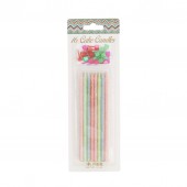 Candles & Holders - Pastel & Gold Glitter - Set of 16 - by Rice DK